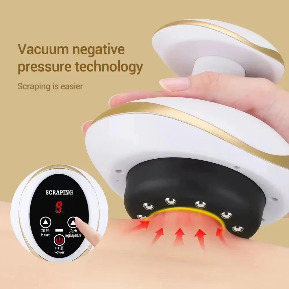 Electric massage scraping body massage intelligent electric vacuum cup heat absorbing cup device back neck arm massager 240704
