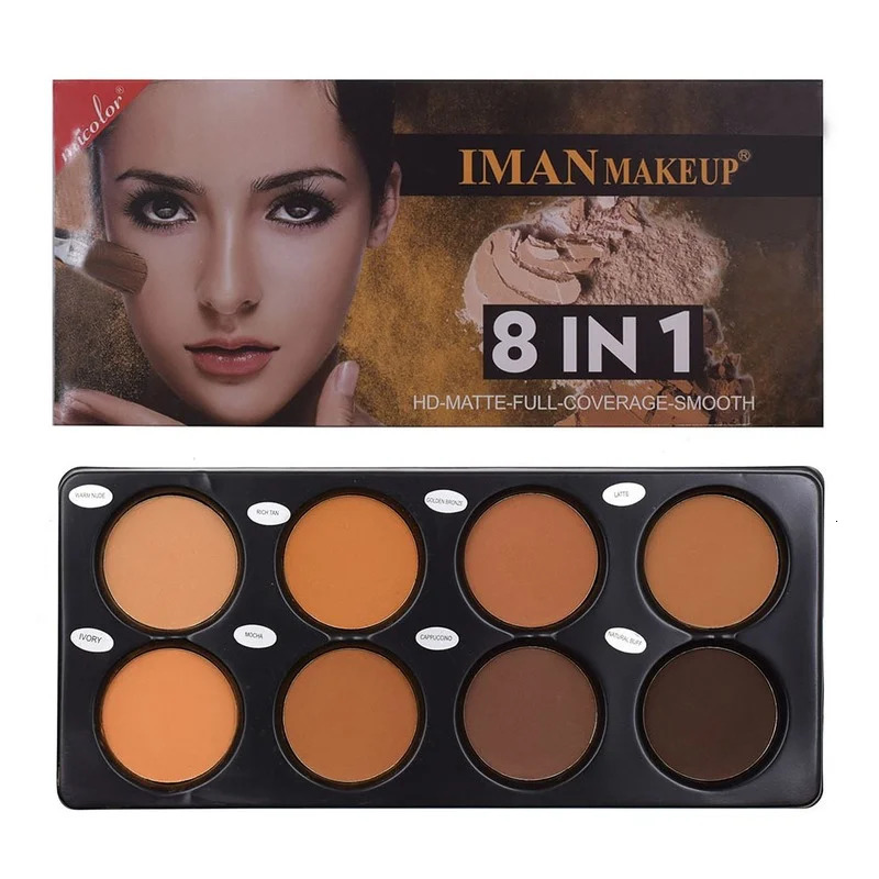 8 Colors Matte Face Foundation Contour Palette Face Makeup Palette for Women 3D Contouring Shadow Wheat Color Bronze Water Proof 240705