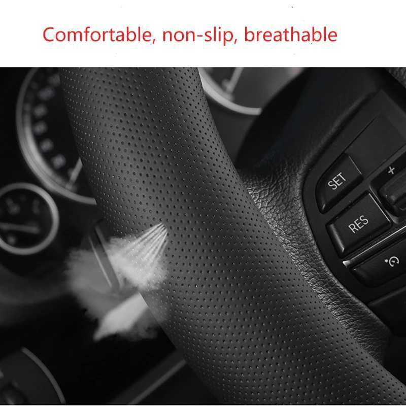 Steering Wheel Covers Car Steering-Wheels Cover 38cm Leather For Renault Clio Fluence Megane Laguna Talisman Captur Kadjar Kaptur Koleos Scenic Espace