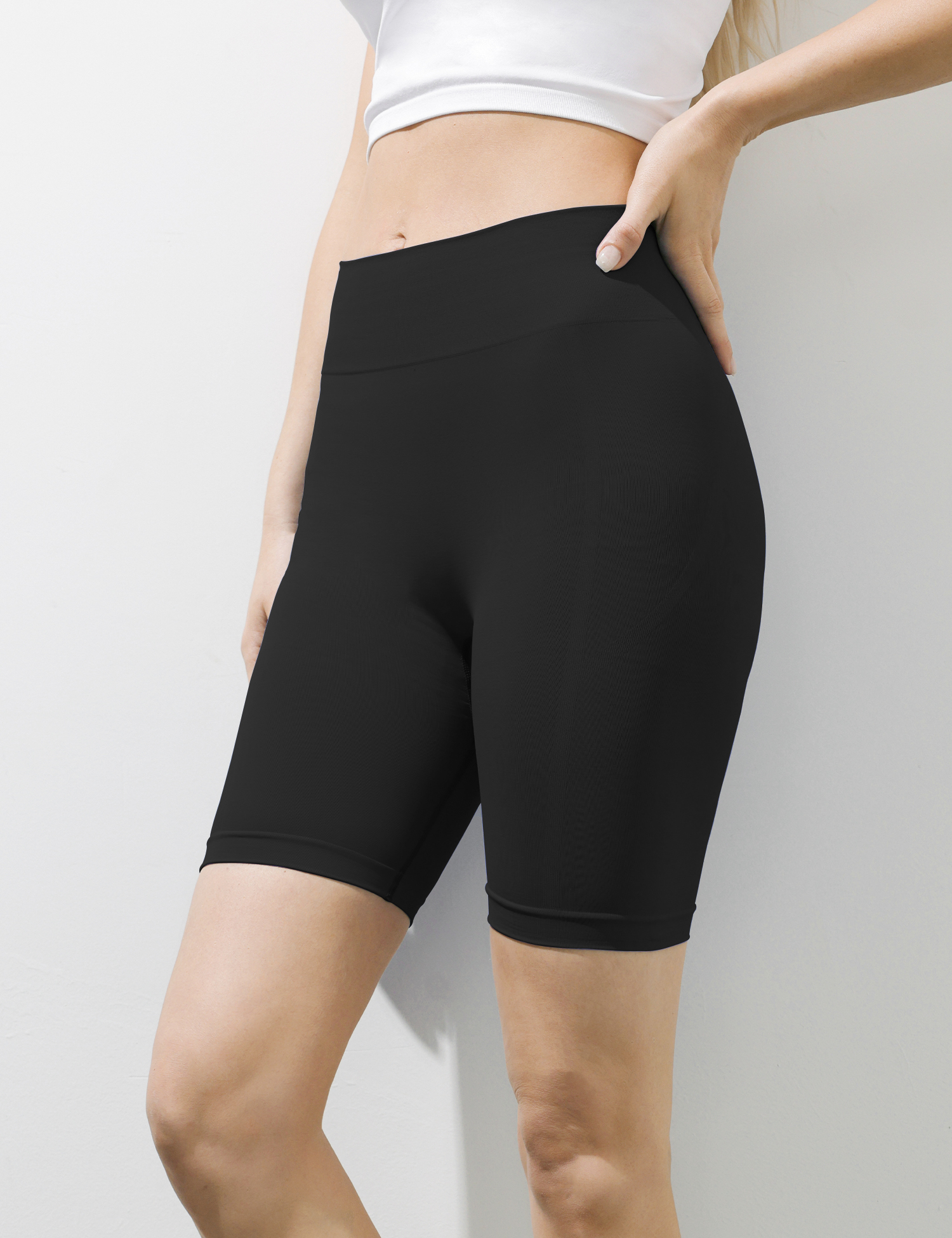 AMRIY Seamless Biker Shorts for Women, 6" High Waisted Workout Compression Yoga Shorts Gym Running Active Fitness Shorts L-S001