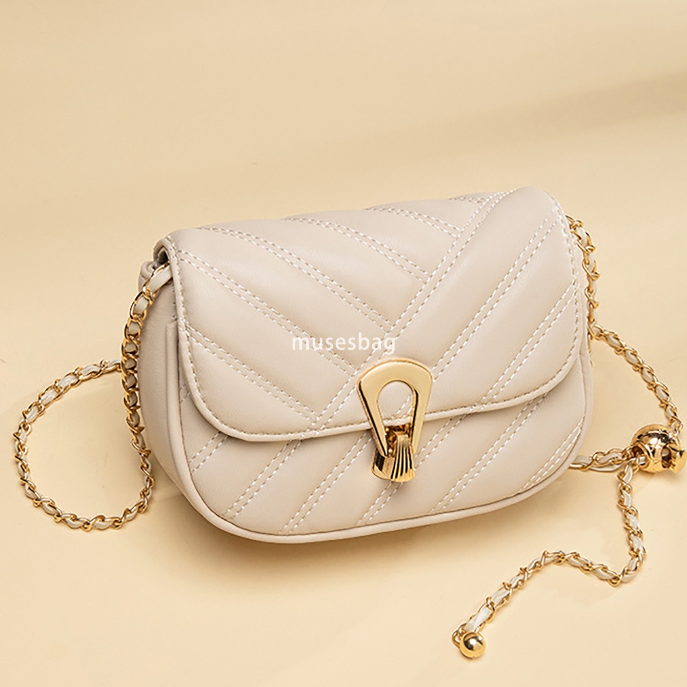 Xiaoxiangfeng Lingge Chain Bag for Women's New Texture and Elegance Unique Design Single Shoulder Bag Crossbody Small Square Bag