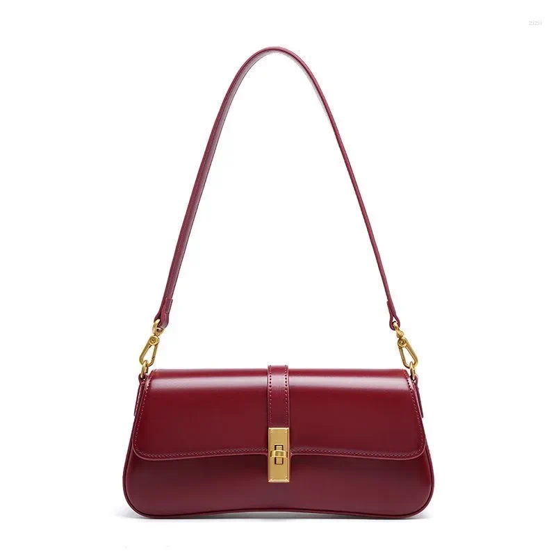 Totes 7rings Trendy High Quality Vintage Fashion Genuine Leather Handbag Underarm Baguette Bag For Women Female Chic Deisgn 1f5b