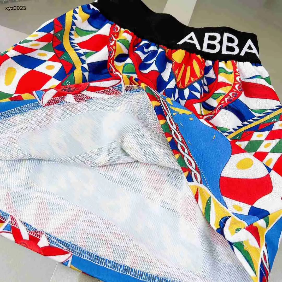 Girls Tracksuit Sets Summer Cotton Outfit Embroidered Top and Colorful Skirt for Kids 100-160cm Lightweight for Daily Use y250607D5A9