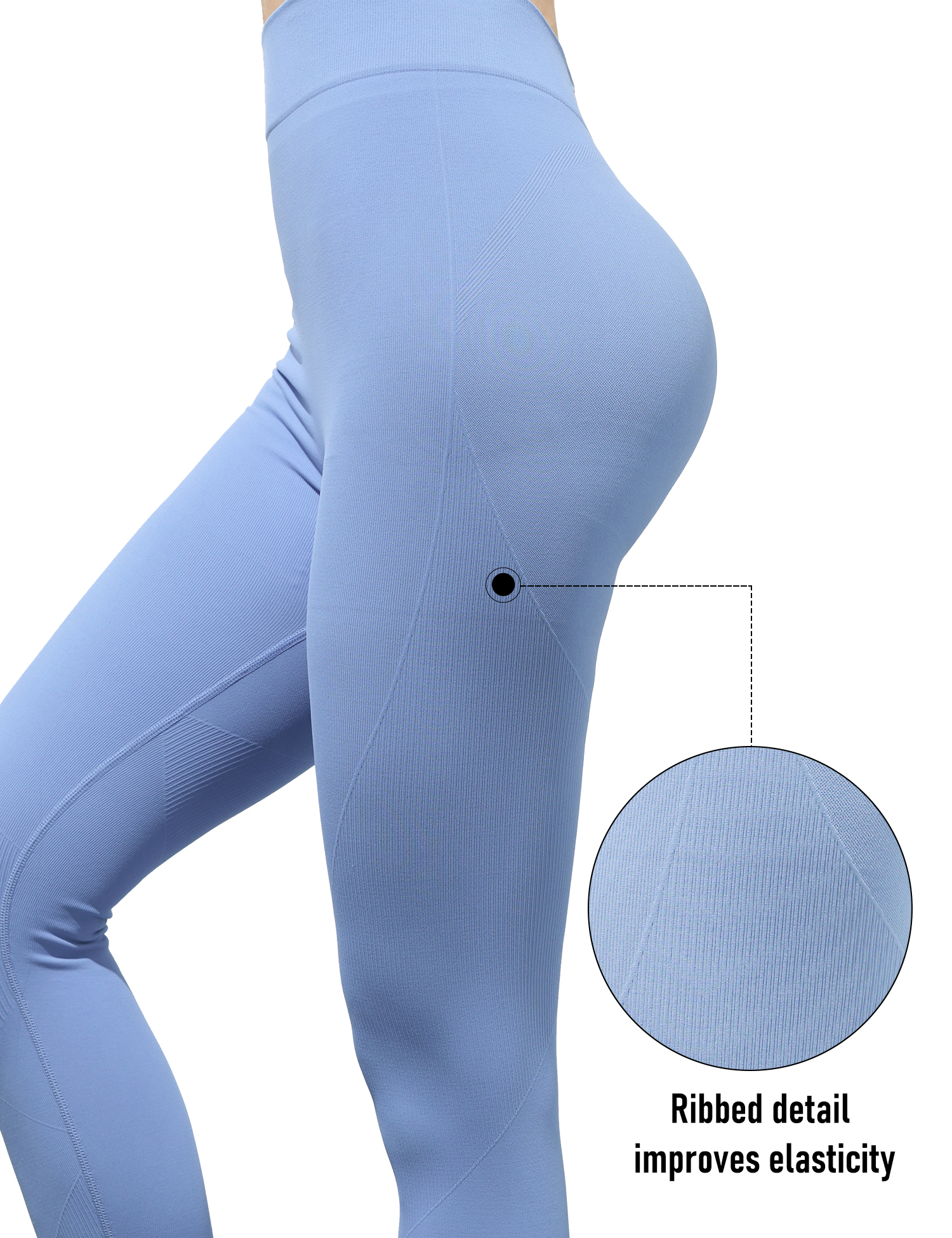 AMRIY Women's Yoga Leggings Ribbed Seamless Workout High Waist Athletic Exercise Running Yoga Leggings L-S004