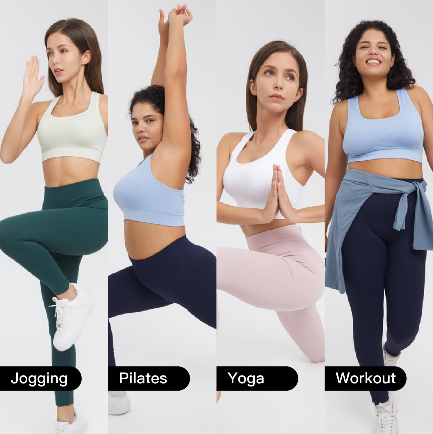 AMRIY Racerback Sports Bras for Women Medium Support Padded Bra Seamless Women's Sports Wireless Bra K2205