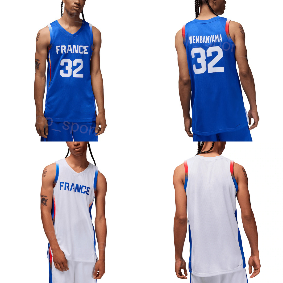 Printed France Basketball Jersey 2024 mEN 32 Victor Wembanyama 10 Evan Fournier 5 Nicolas Batum Joel Embiid 21 Rudy Gobert 27 77 Damien INGLIS 12 NANDO DE COLO