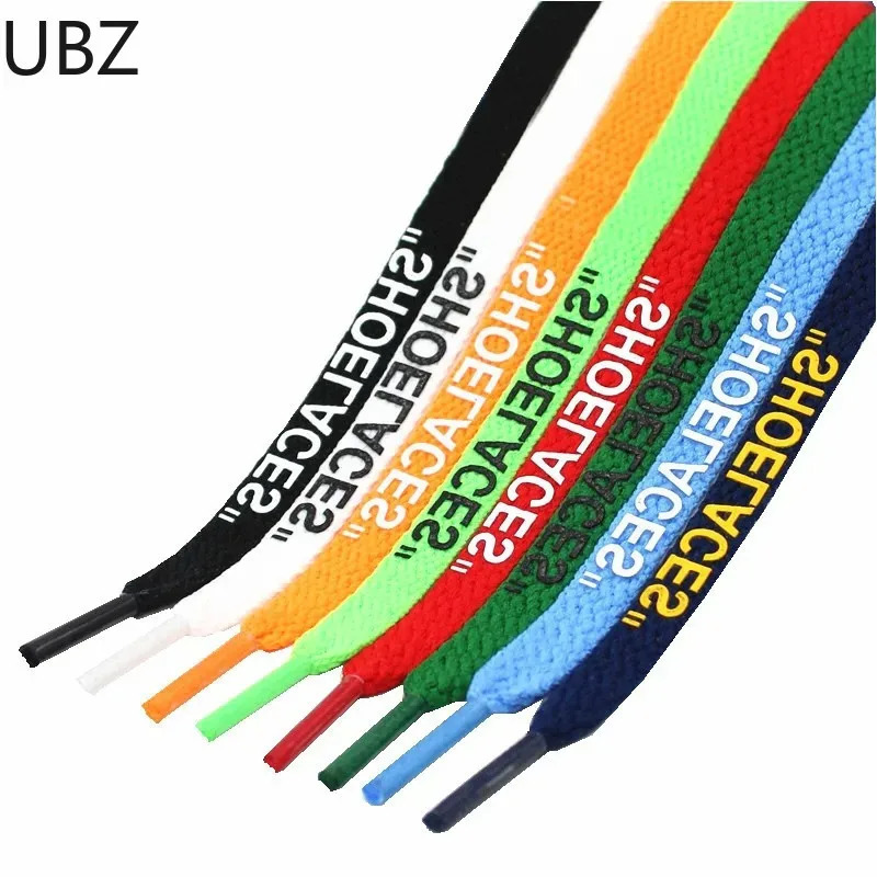 2024 classic Off Printed Shoe Lace Orange Green Purple White black shoelace for Shoes Flat Laces OW Signed elastic 240704