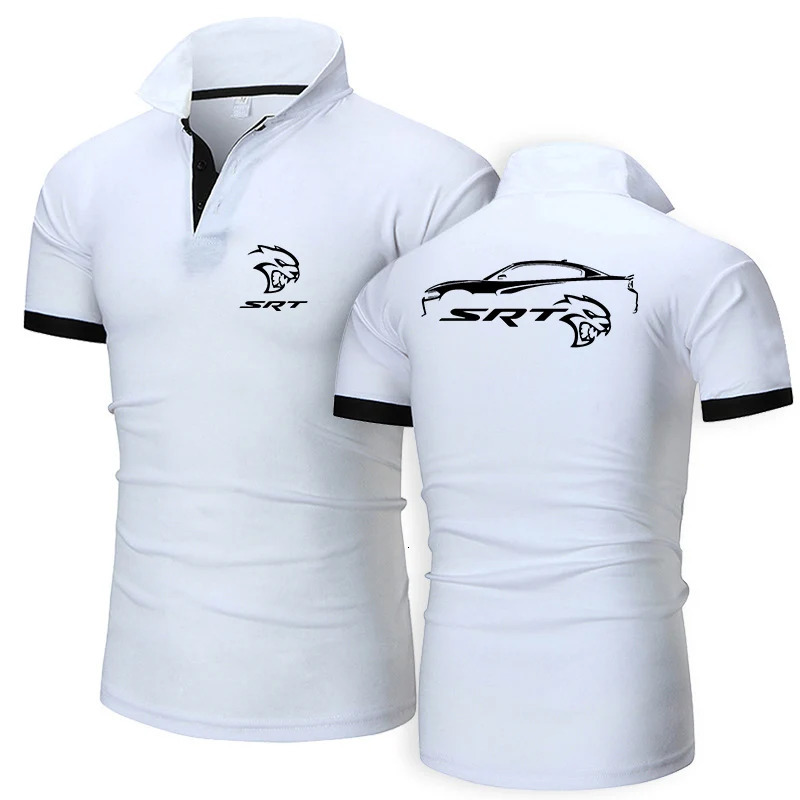SRT Hellcat Mens Summer Printing Fashion Polo Shirts Comfortable Short Sleeves Cotton Harajuku Casual Sport T Tees Top 240703