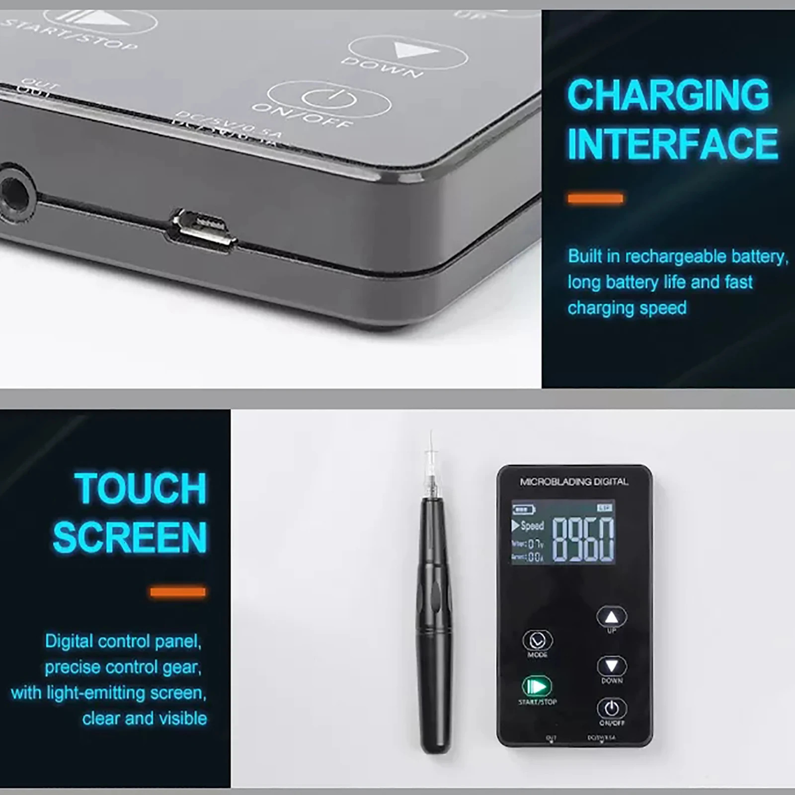 Electric YD Blue Sky Microblading PMU Tattoo Pen Rechargeable Permanent Makeup Eyebrow Lip Eye Tattoo Machine 240620bj