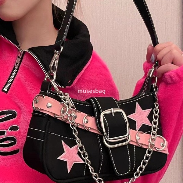 Niche Design Fashion Trendy Chain Bag Sweet and Spicy Bag Laser Love Sweet and Cool Girl Bag New Spicy Girl Underarm Bag