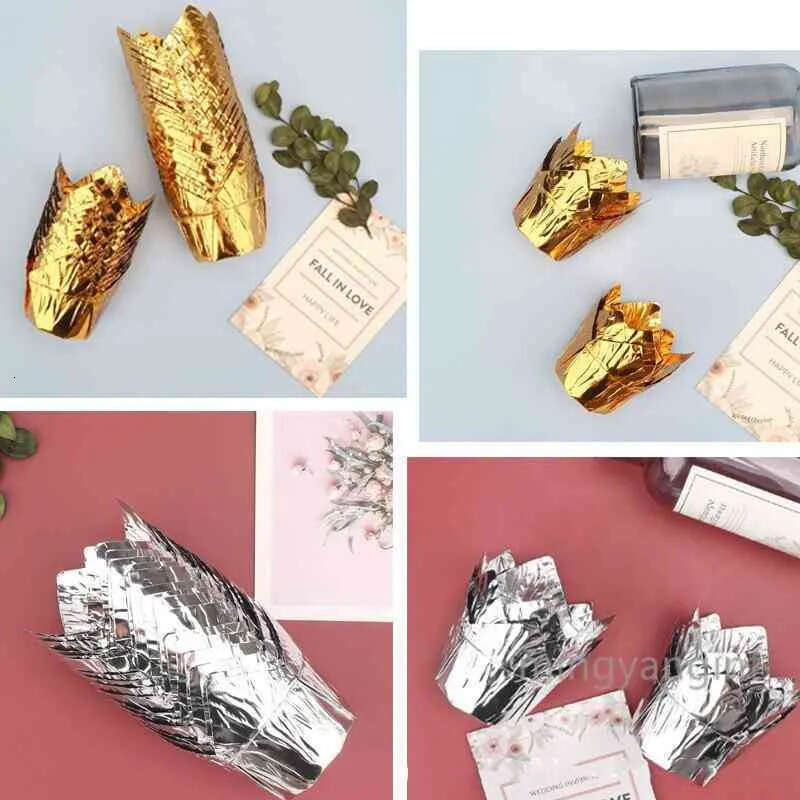 Muffin Tulip Disposable , Foil 100Pcs Style Cake Cups, Baking Cups Aluminum Cupcake Ramekin Holders Cc0488