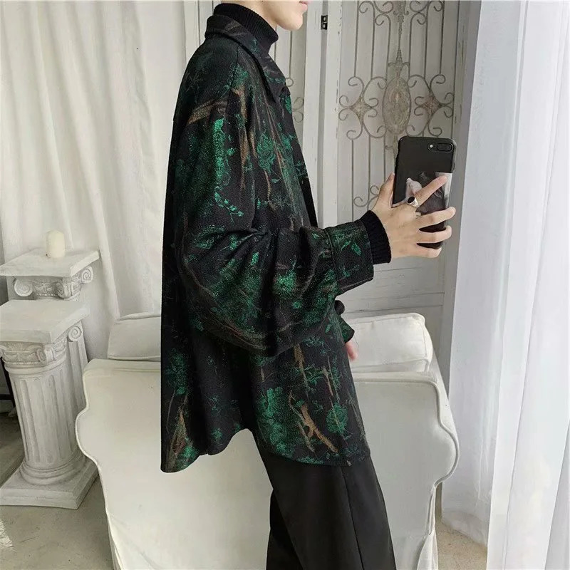 Korean Fashion Long Sleeve Men Streetwear All-match Handsome Stylish Teens Shirt Spring Retro Temperament Hawaiian Mens Shirts 240704