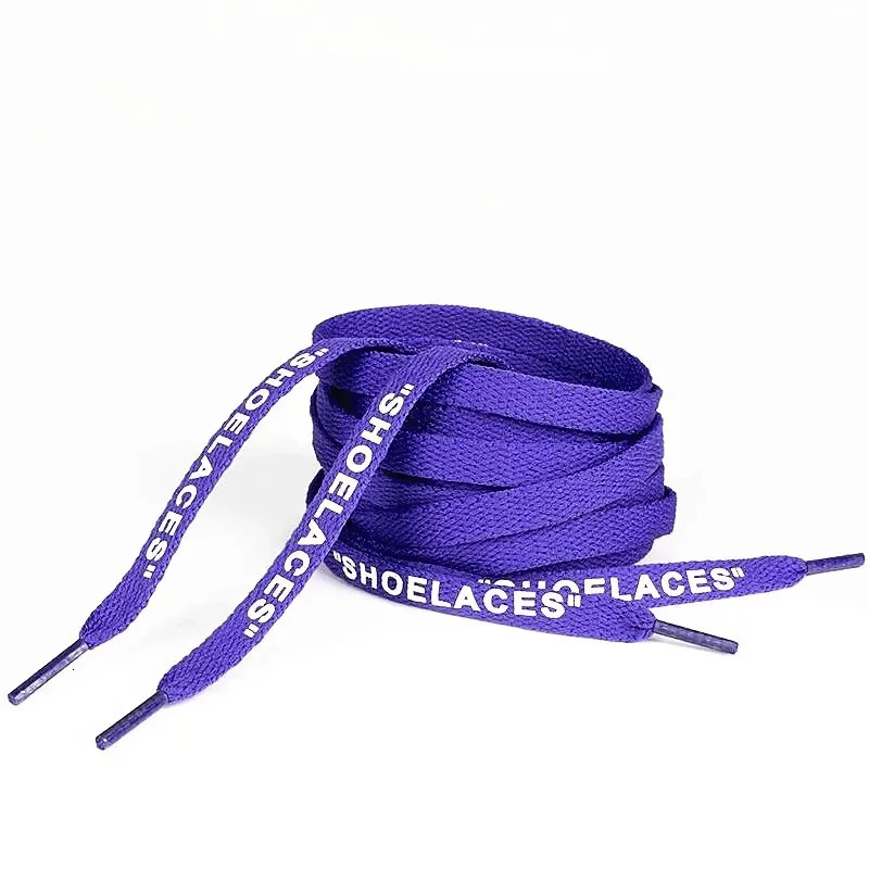 2024 classic Off Printed Shoe Lace Orange Green Purple White black shoelace for Shoes Flat Laces OW Signed elastic 240704
