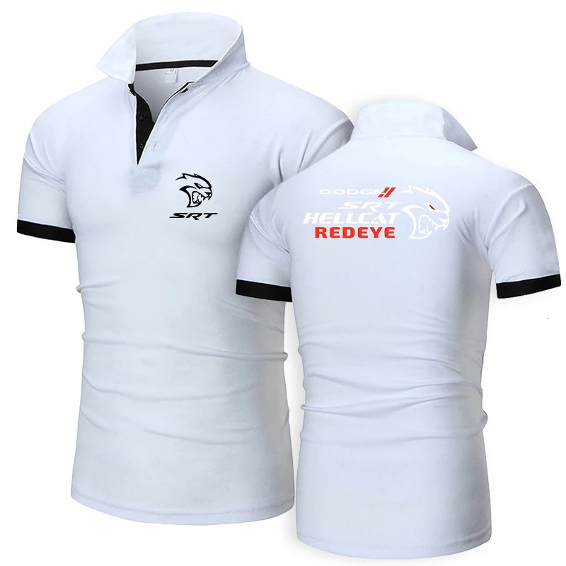 SRT Hellcat Mens Summer Printing Fashion Polo Shirts Comfortable Short Sleeves Cotton Harajuku Casual Sport T Tees Top 240703