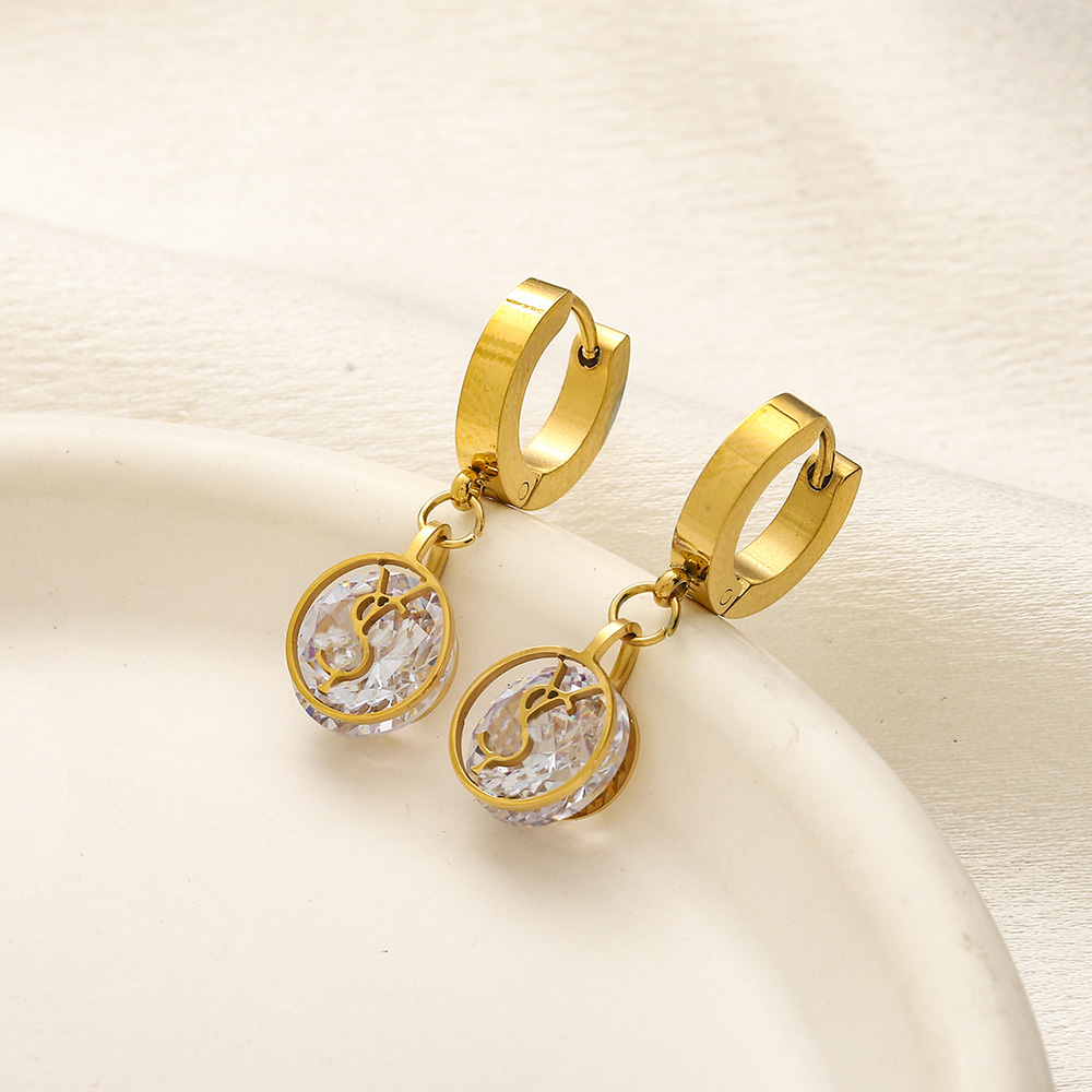 20style Exquisite Designer Stud Brand Gilt Inset Zircon Earrings Fashion Women's Wedding pie Favorite Gift Jewelry