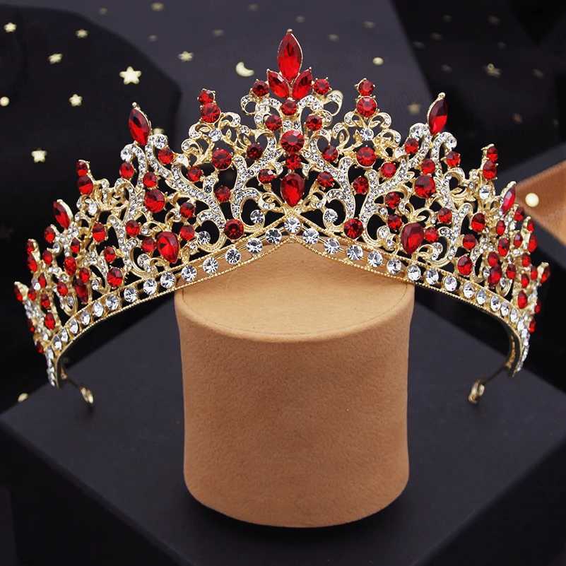 Tiaras Baroque Blue Crystal Wedding Crown Princess Queen Tiaras Bridal Hair Jewelry Prom Diadem for Women Bride Headdress Accessories