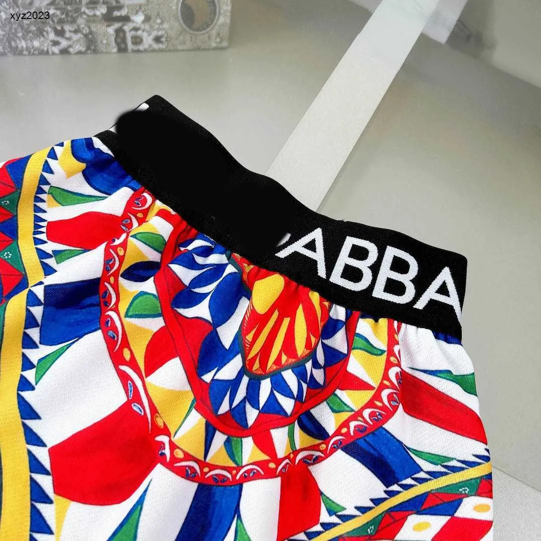 Girls Tracksuit Sets Summer Cotton Outfit Embroidered Top and Colorful Skirt for Kids 100-160cm Lightweight for Daily Use y250607D5A9