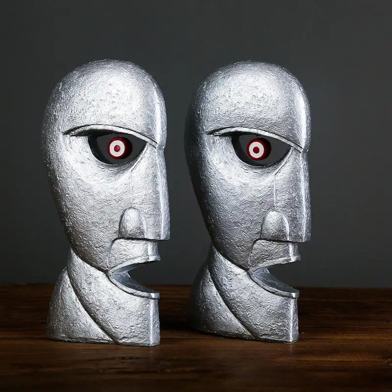 Division Bell Heads Sculpture Resin Crafts Statue Head Home Decoration Desk Accessories Drop 240625