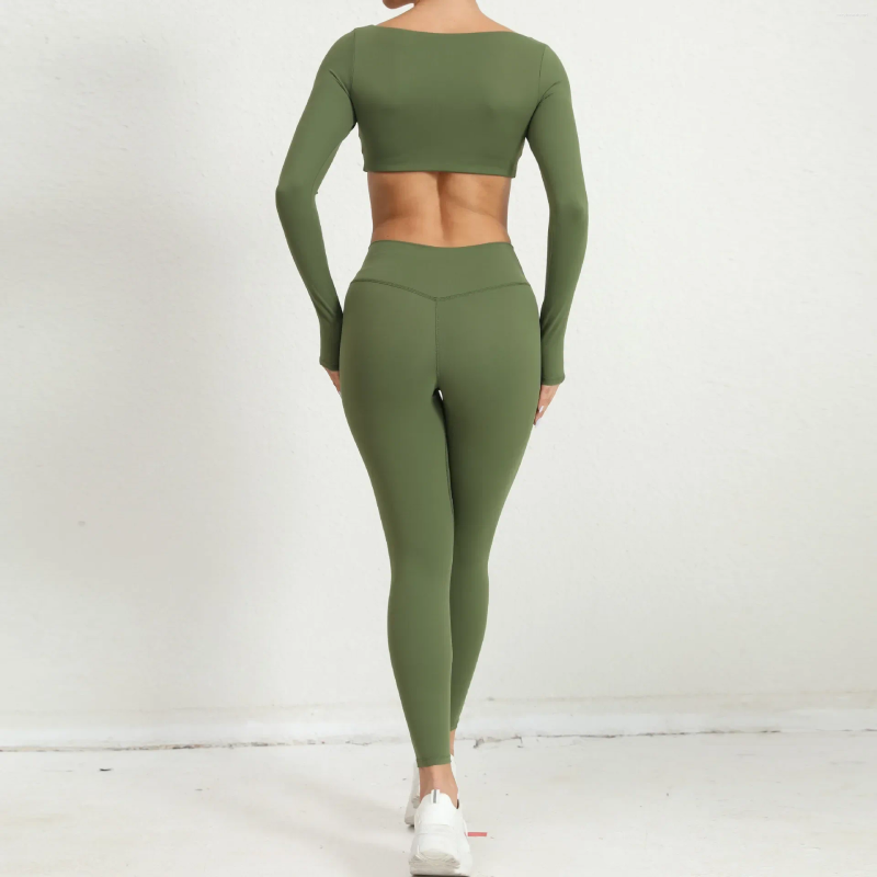 Active Sets Sport Crop Top Leggings Set Women Sportswear Push Up Gym Yoga Clothing 2024 Tracksuit Outfit For Woman Activewear Red Blue