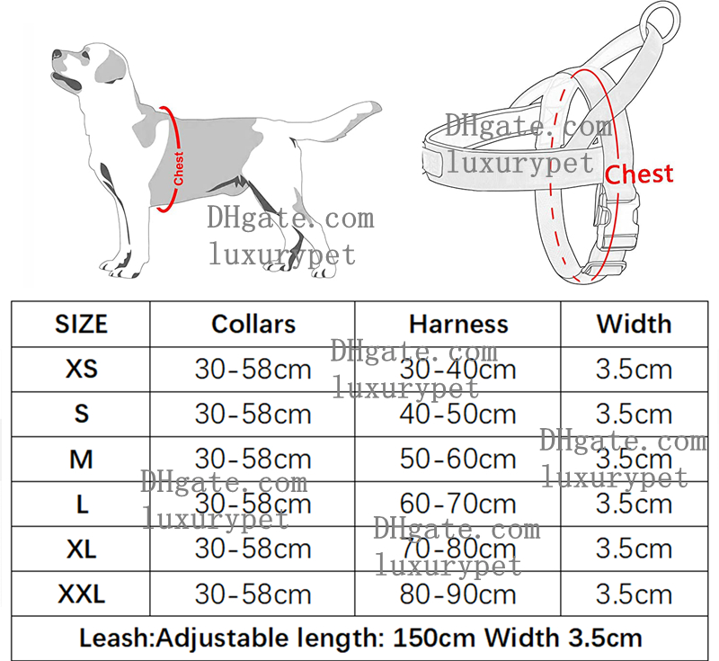free shipping Designer Collar Leash Set No Pull Dog Harness, Easy Walk for Small Medium Large Pets Lightweight Harness Anti-Twist Pet Lead Combo Stree