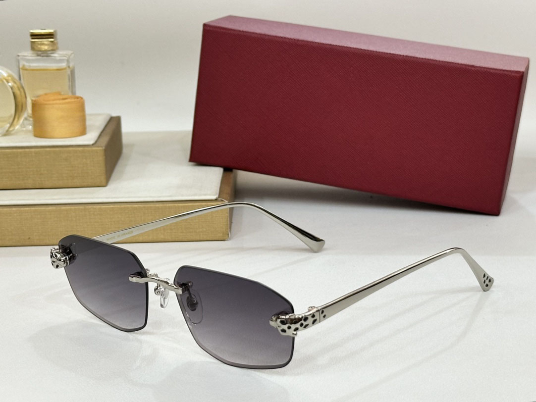 Designer Sunglasses For Men Women 0585 Summer Metal Temples Leisure Travel Style Anti-Ultraviolet UV400 Retro Plate Frameless Fashion Eyeglasses Random Box