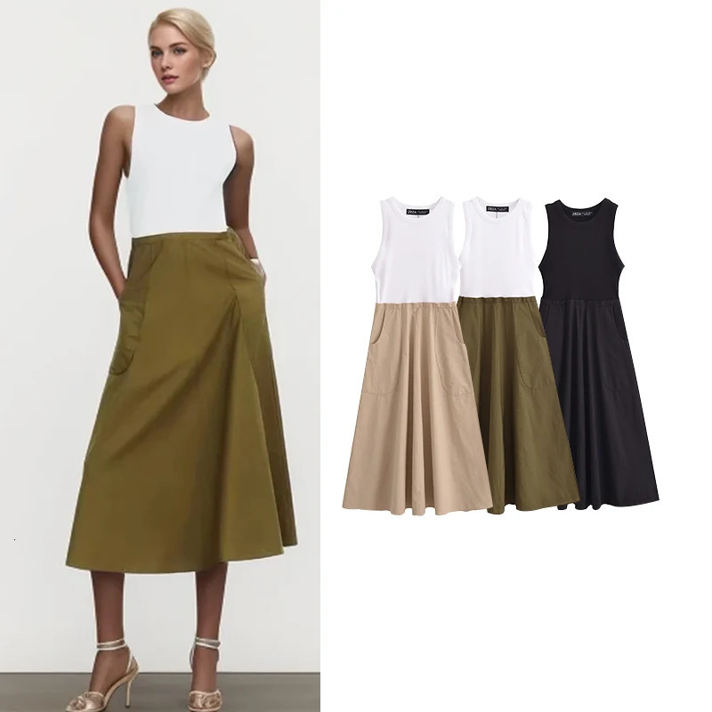 Dresses Summer Womens 2024 Chic Patchwork Elegant Womens Holiday Dress Street Fashion Youth Comfortable Dress 240701