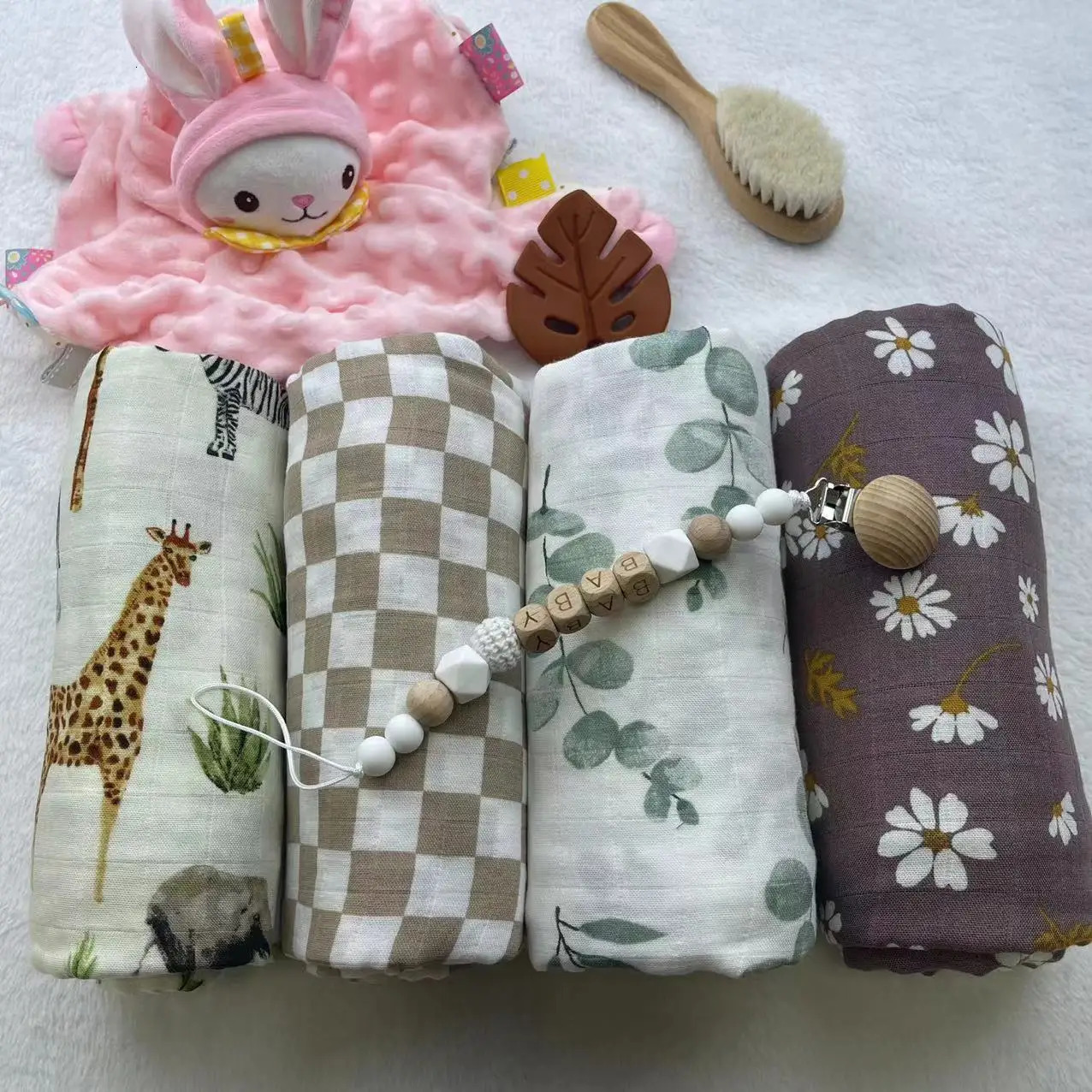 Muselina Bebe Algodon 120 X 120cm Cotton 2 Layers born Baby Bath Towel Wrap Muslin Swaddle Blankets 47 Inches 240703