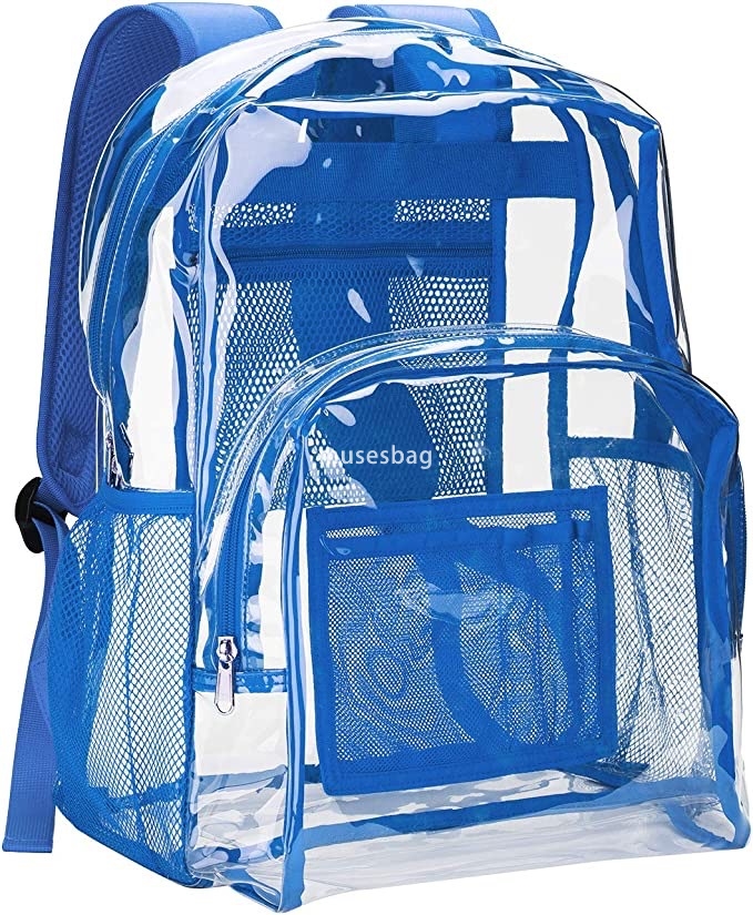 High quality PVC fabric backpack for both men and women with a foreign style student backpack adult large capacity backpack trendy transparent leisure