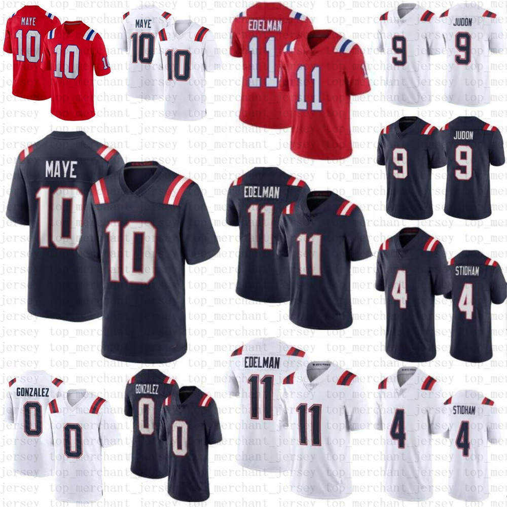 10 Drake Maye Football Jersey 0 Christian Gonzalez Matthew Judon Tom Brady Demario Douglas David Andrews Hunter Henry Ja'Lynn Polk Javon Baker