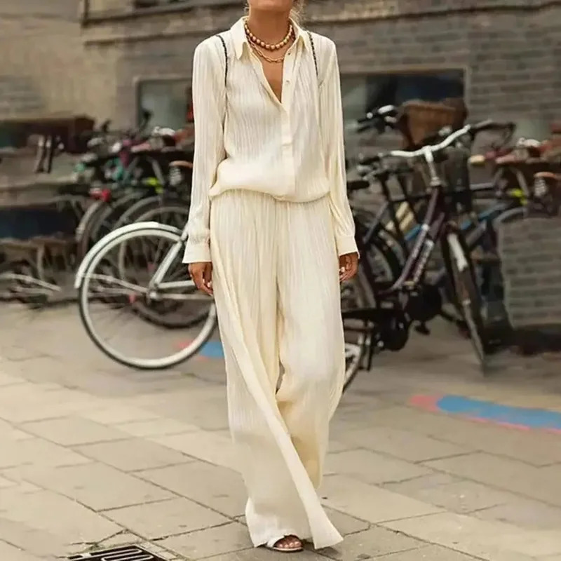 Women Office Lady Blazer Shirts and Pant 2 Piece Set TwoPiece Suit Single Breasted High Waist Ladies Outfit 240702