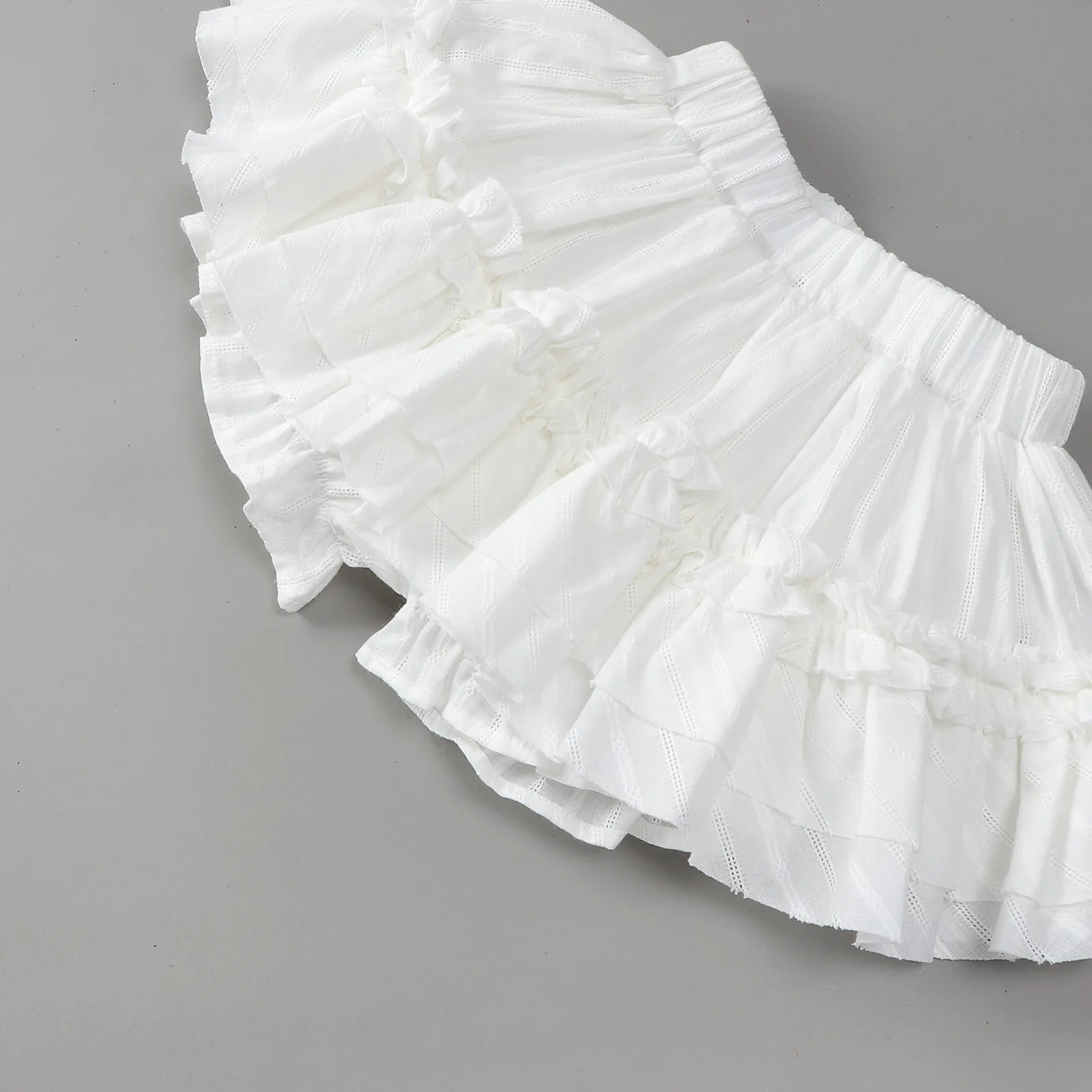Summer Girls Skirt Sweet Ballet Style White Ruffles Dance Tutu for Toddler School Teens Kids High Waist Thin A-line Short Skirt 240703
