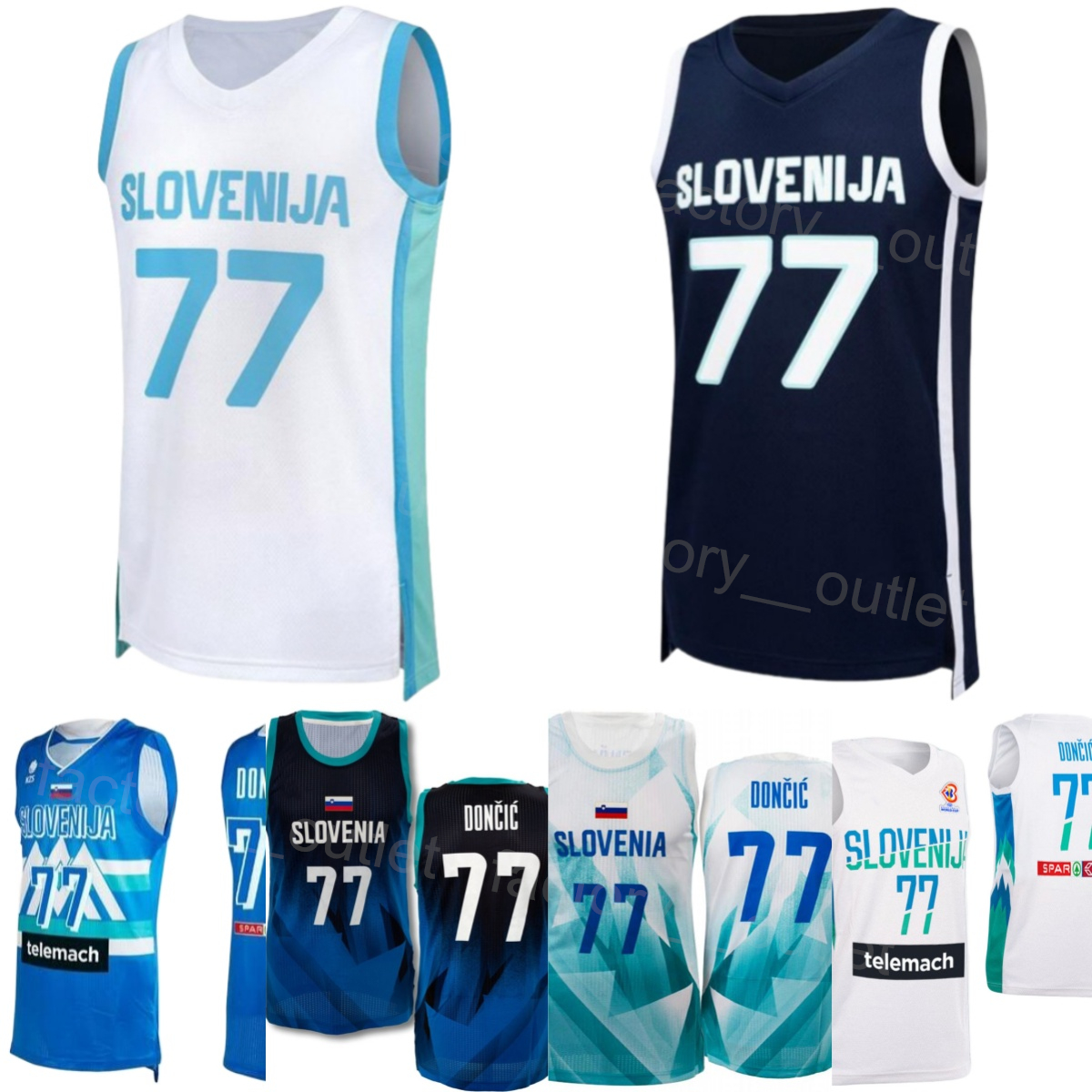 Print Slovenia Basketball 7 Klemen PREPELIC Jersey 24 25 Shirt Luka Doncic 77 32 BINE PREPELIC 30 ZORAN DRAGIC 10 Mike TOBEY 6 Aleksej NIKOLIC ZI