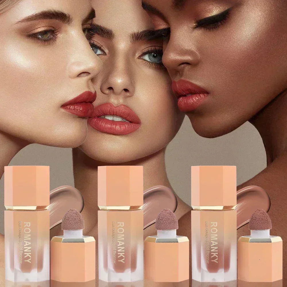 Waterproof Face Liquid Contour Concealer Bronzer Sponge Stick Natural Foundation Matte Long Lasting Highlighter Beauty Cosmetics 240705