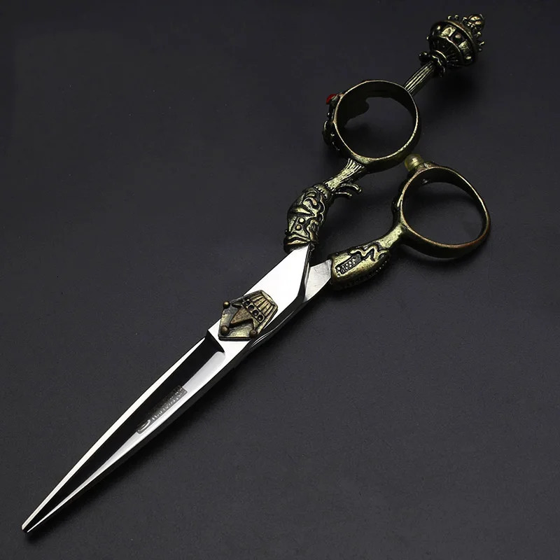 Professional hair salon barber scissors 6 inch hairdresser special barber shop scissors flat cut teeth shear thinning suit 240701 S2563