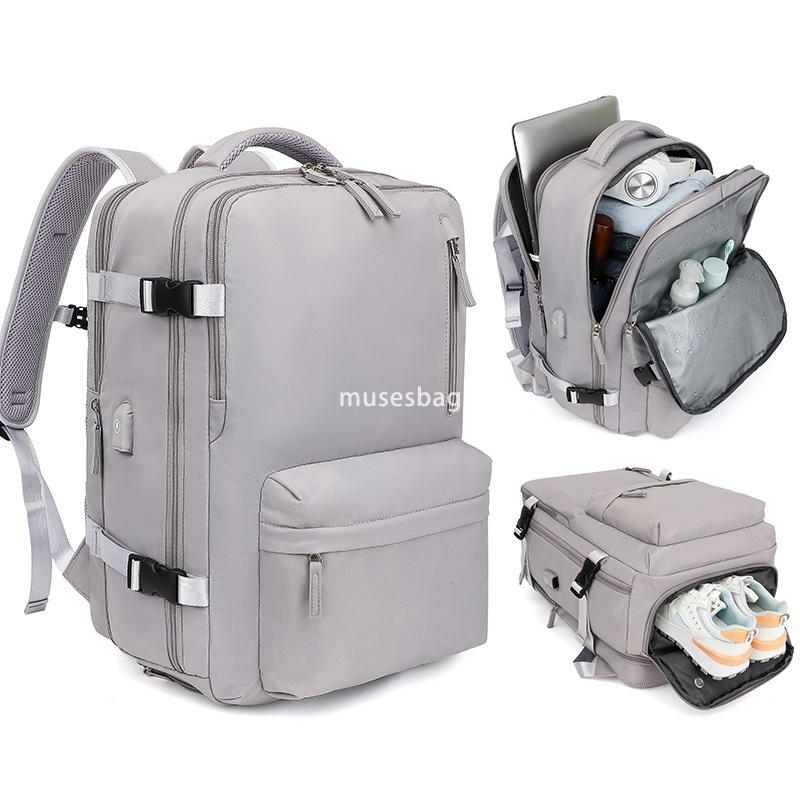 Temperament for both men and women high-end new expansion backpack universal backpack travel oversized luggage bag shoe compartment waterproof leisure
