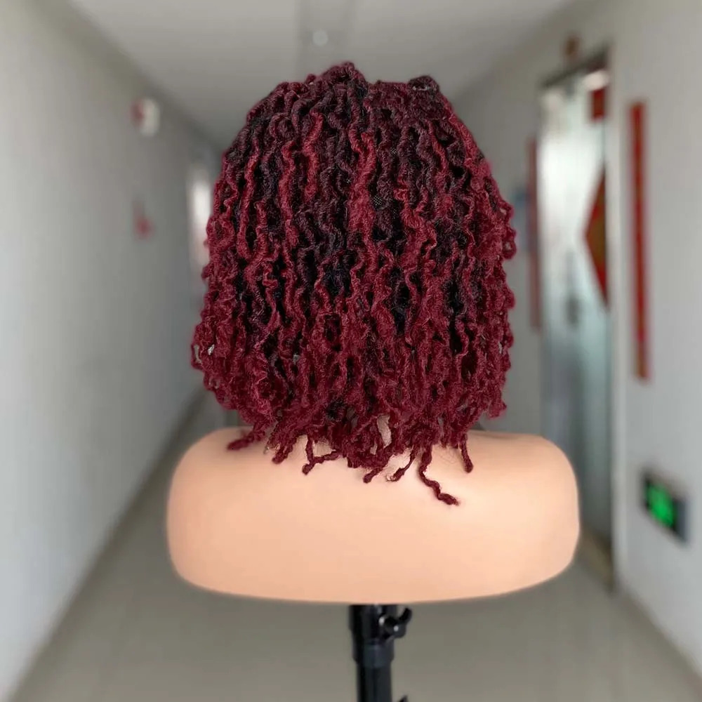 Short Braided Wigs For Black Women Dreadlock Wig Faux Locs Wig Goddess Locs Wig Brown Black Afro Braids Wig Synthetic Hair 240705