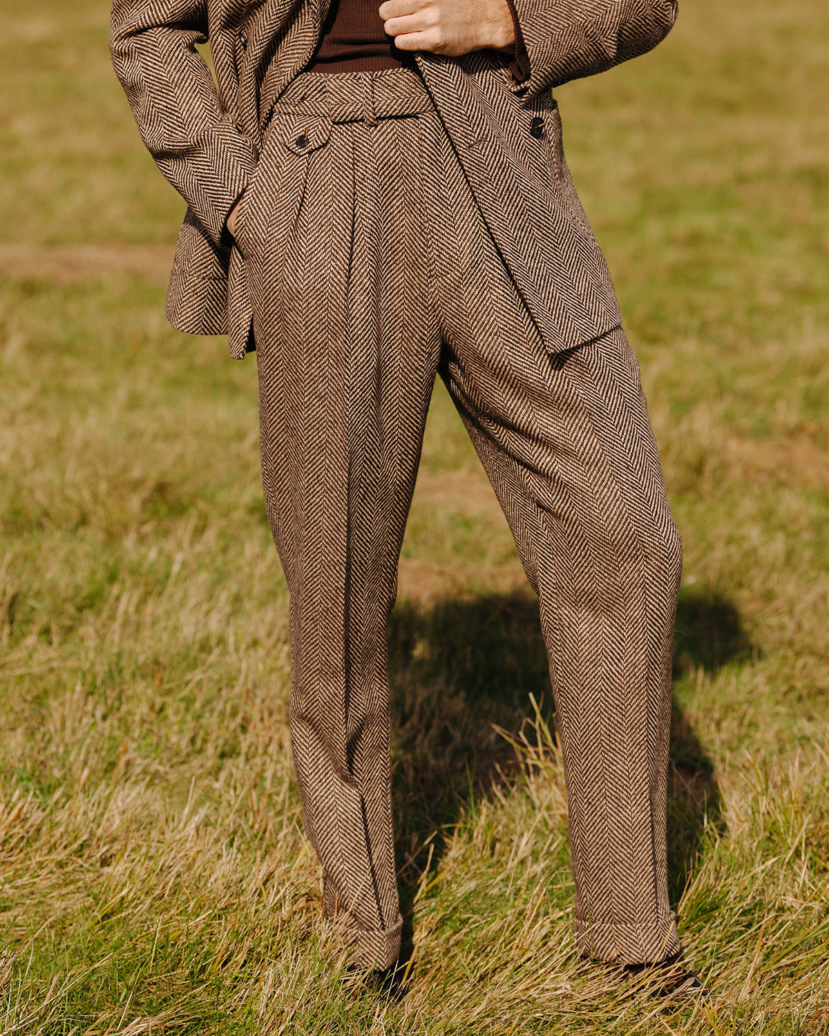 Casual Men's Coat Peaked Lapel Wool Blend Tailored Long Warm Jacket For Men Double Breasted Autumn Winter Custom Made 2 Piece Set Coats+Pants