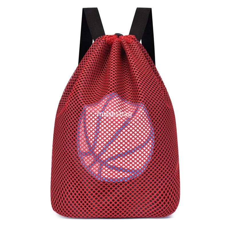 Fashionable women's high-end lightweight large and small basketball bags student football training bags outdoor sports drawstring backpack storag