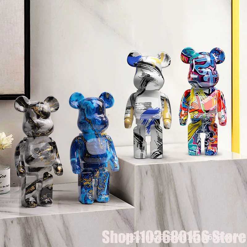 Novelty Items Minimalist style 35cm resin graffiti violent bear bricks violent bear ornaments office desk and living room decorationL2476