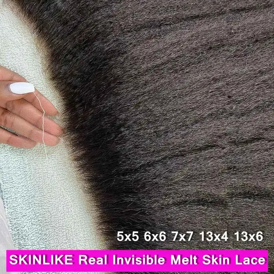 Kinky Straight 5x5 6x6 7x7 13x4 13x6 Lace Frontal HD and Transparent Swiss Lace 130% Density Pre-plucked Hair Line 100% Malaysian Virgin Human Hair