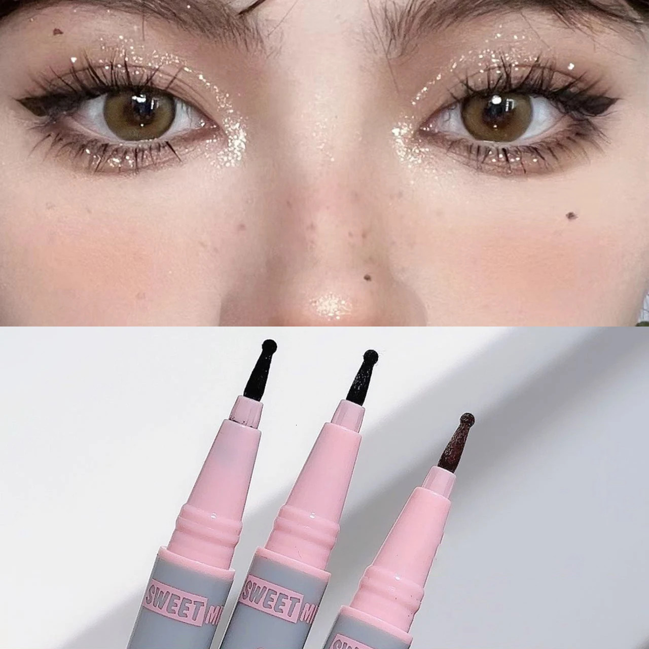 Natural Lifelike Fake Freckle Makeup Pen Liquid Lightweight Round Head Fake Spot Pen long Lasting Waterproof Face Dot Mole Pen i240705