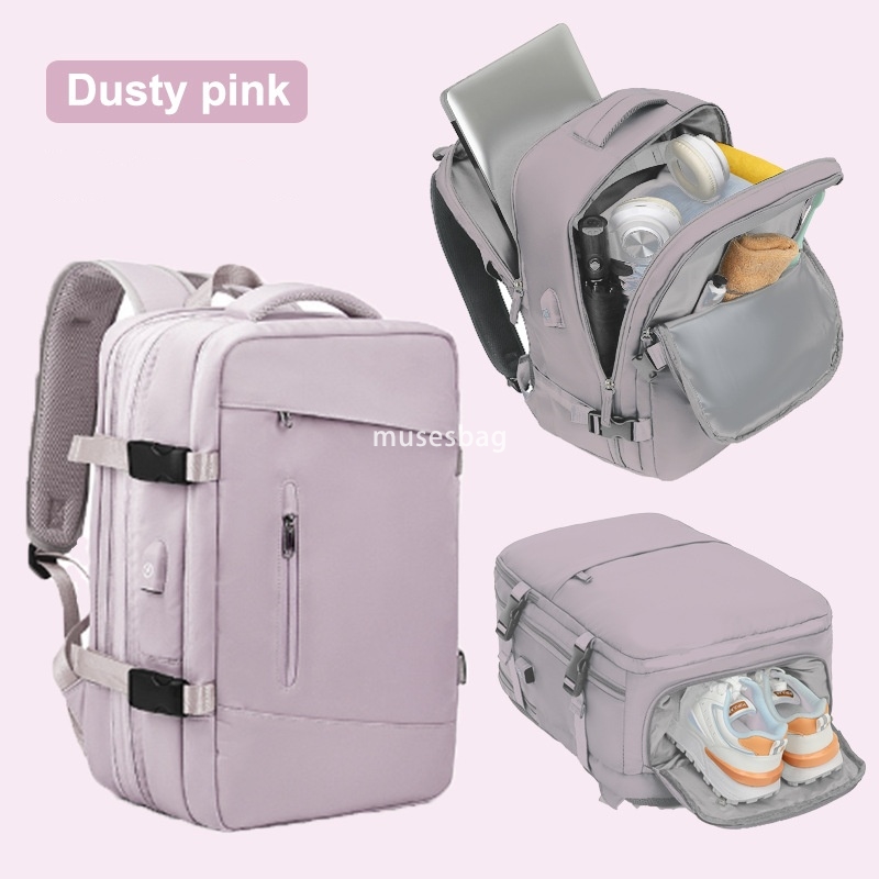 Fashionable Women's Advanced Sense New Middle School Student School Bag Travel Backpack Travel Simple Large Capacity Multi functional Expansion L
