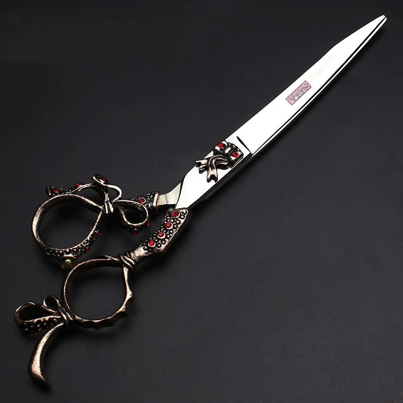 Professional hair salon barber scissors 6 inch hairdresser special barber shop scissors flat cut teeth shear thinning suit 240701 S2563