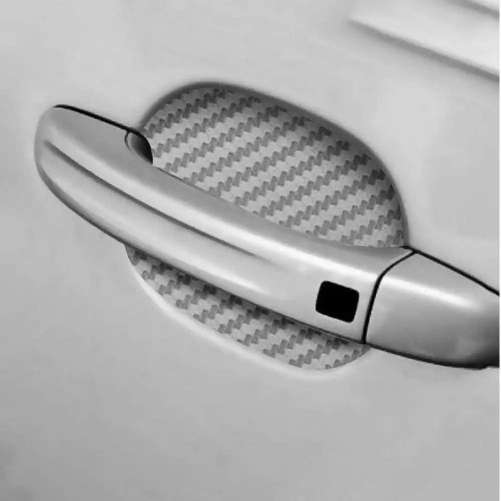 1Set 3D Car Doors Sticker Carbon Fiber Scratches Resistant Cover Auto Handle Protection Film Exterior Styling Accessories Tools