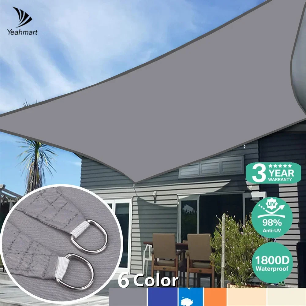 5x4M/4x6M Waterproof Large Sun Shelter Sunshade Protection Outdoor Canopy Garden Patio Pool Shade Sail Awning Camping Shade Net 240705