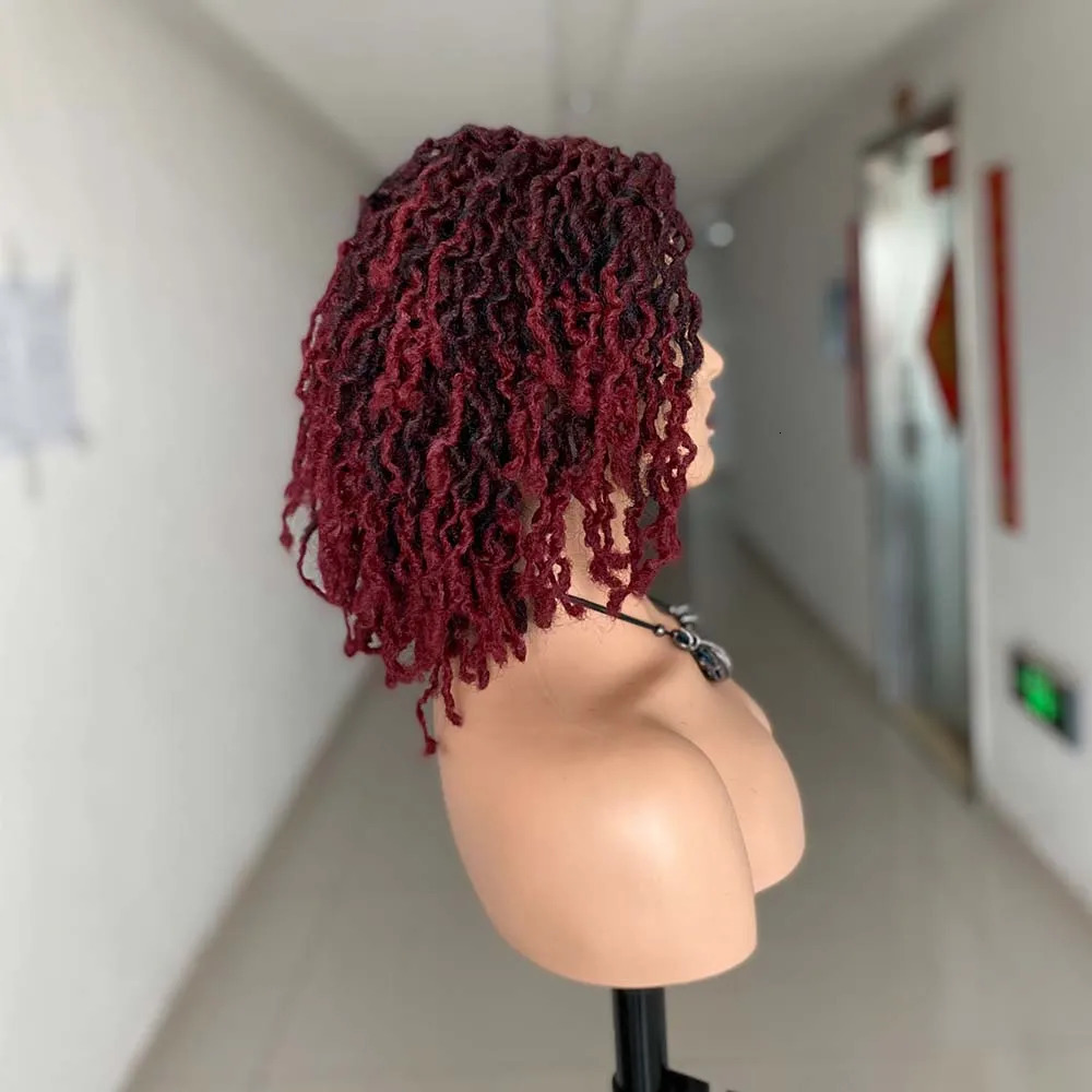 Short Braided Wigs For Black Women Dreadlock Wig Faux Locs Wig Goddess Locs Wig Brown Black Afro Braids Wig Synthetic Hair 240705
