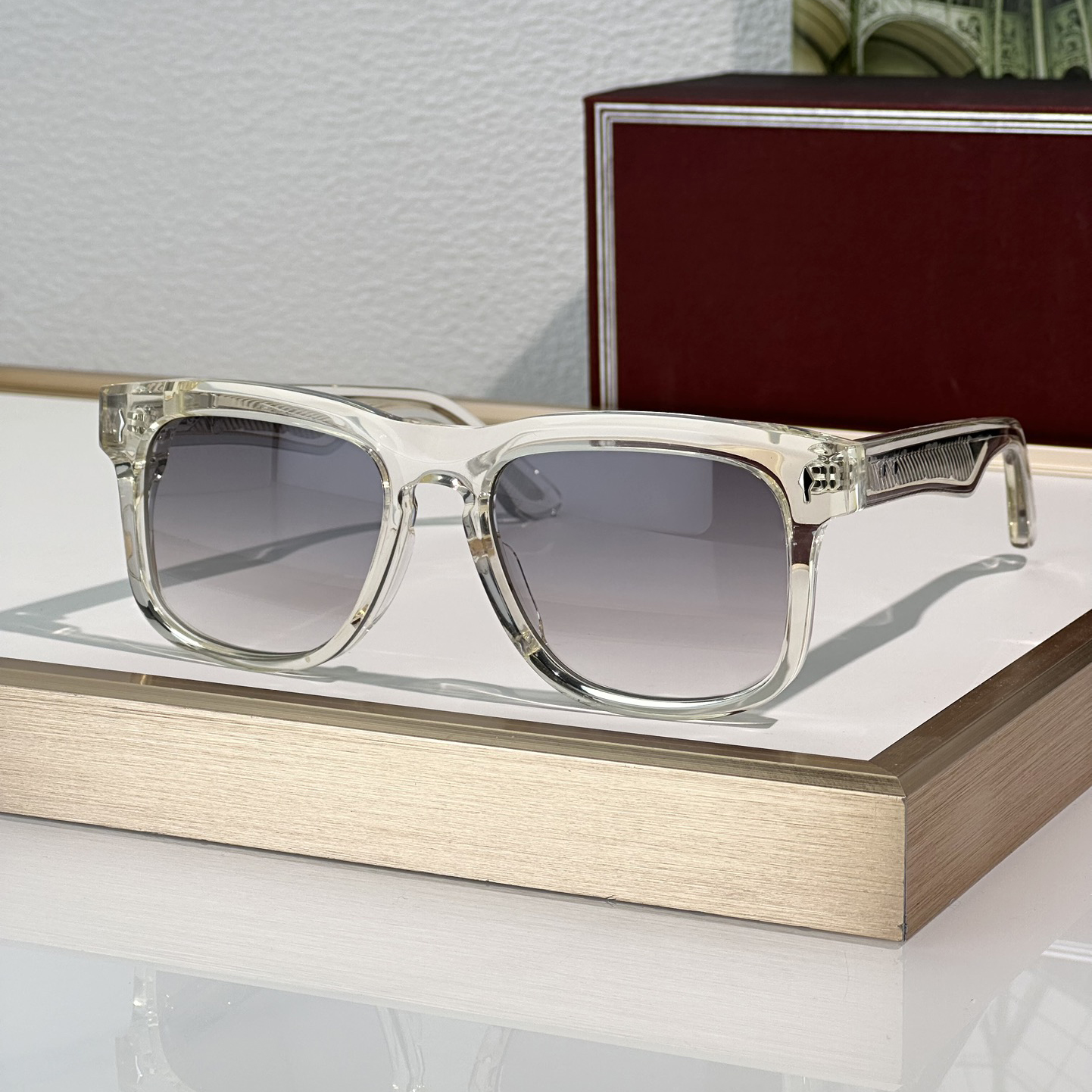 Fashion Sunglasses For Men Women WESLEYI Summer Square Super Designer Stylish High Street Style Anti-Ultraviolet UV400 Plate Acetate Full Frame Glasse