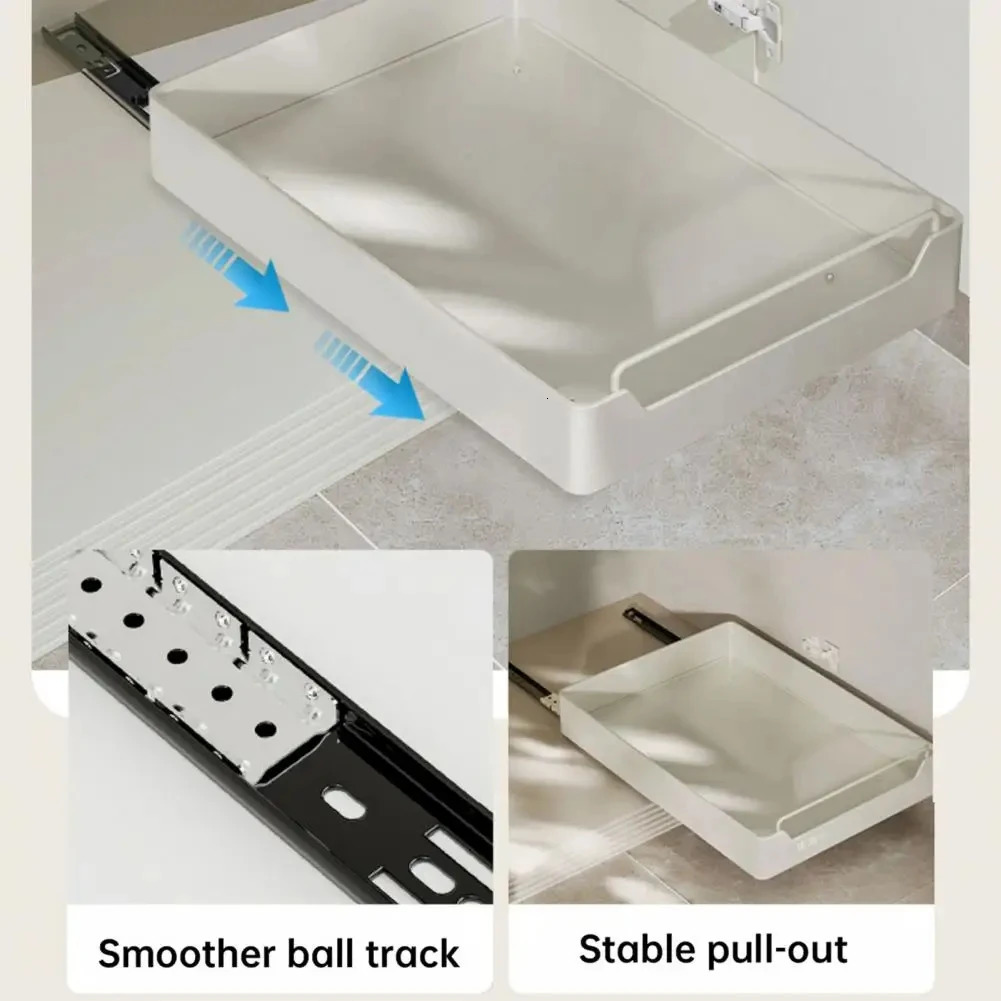 Kitchen Storage Sliding Drawer Pull Out Seasoning Bottle Spice Storage Rack Slide Drawer Storage Tray Cabinet Kitchen Organizer 240705