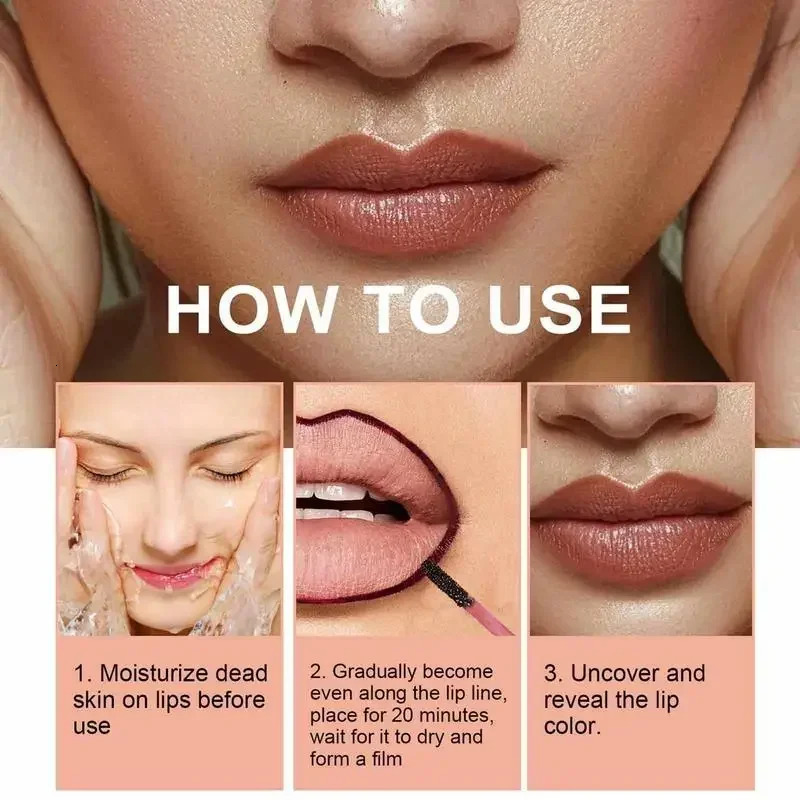 Peel Off Lip Liner Waterproof Long Lasting Liquid Lip Stick Non- Stick Lip Liner Moisturizing Tear Off Lipliner Stain Lip Care i240705