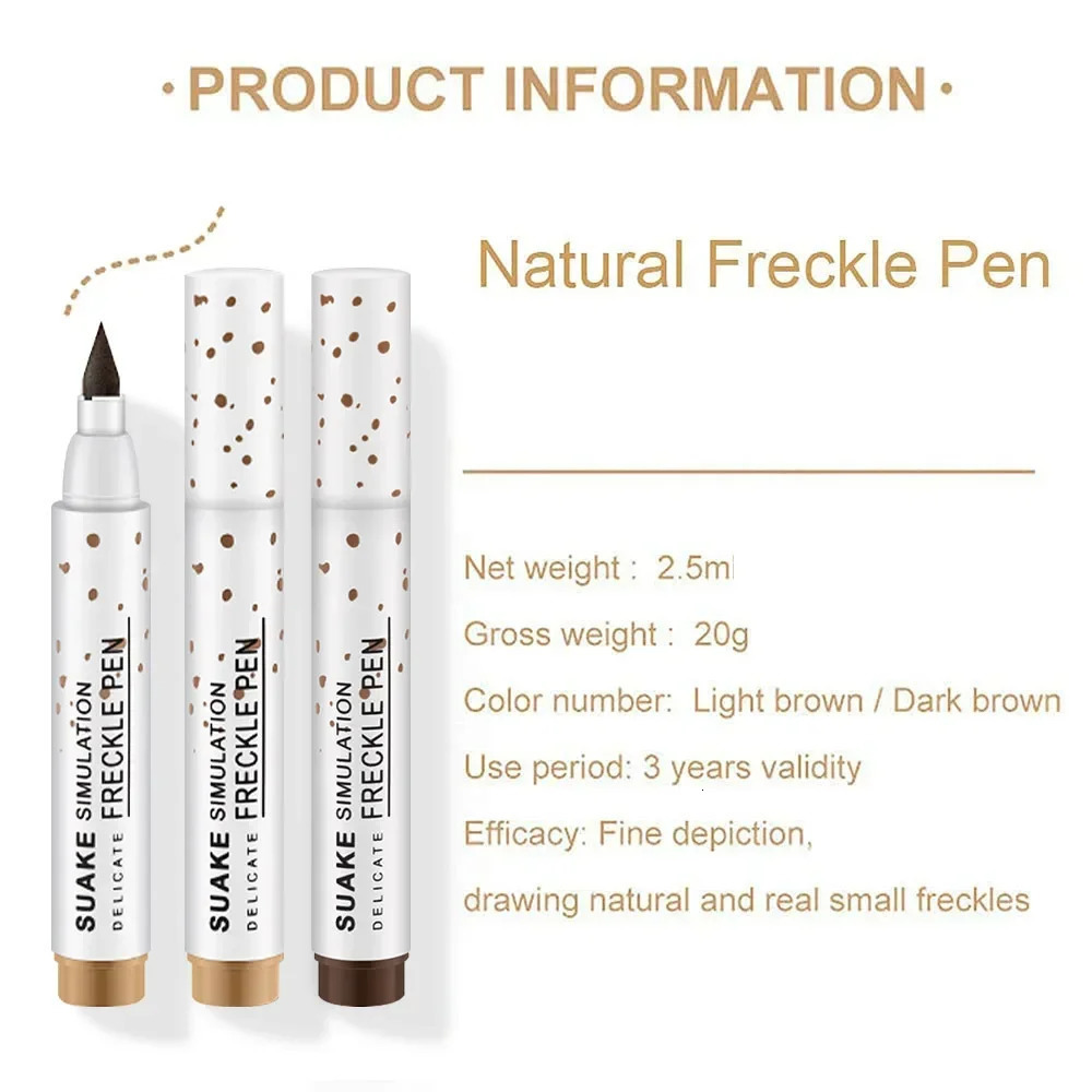 Freckle Pen Waterproof Natural Simulation Fake Spot Makeup Tool Lasting Waterproof Face Dot Spot Pen Eyeliner Durable Cosmetics i240705